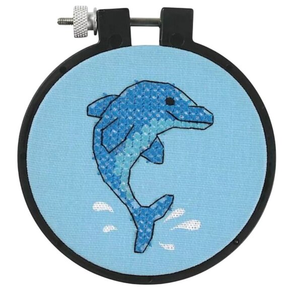 Dimensions Learn Craft Stamped Cross Stich Kit Dolphin Delight 72533 - Picture 2 of 2